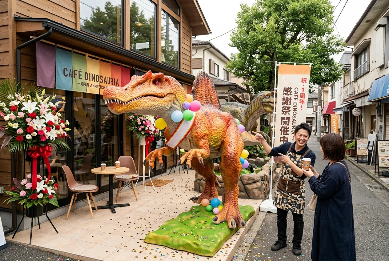 カフェのオープンイベントにて