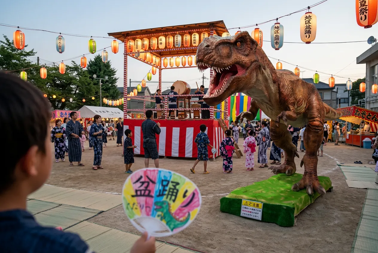 盆踊り大会にて