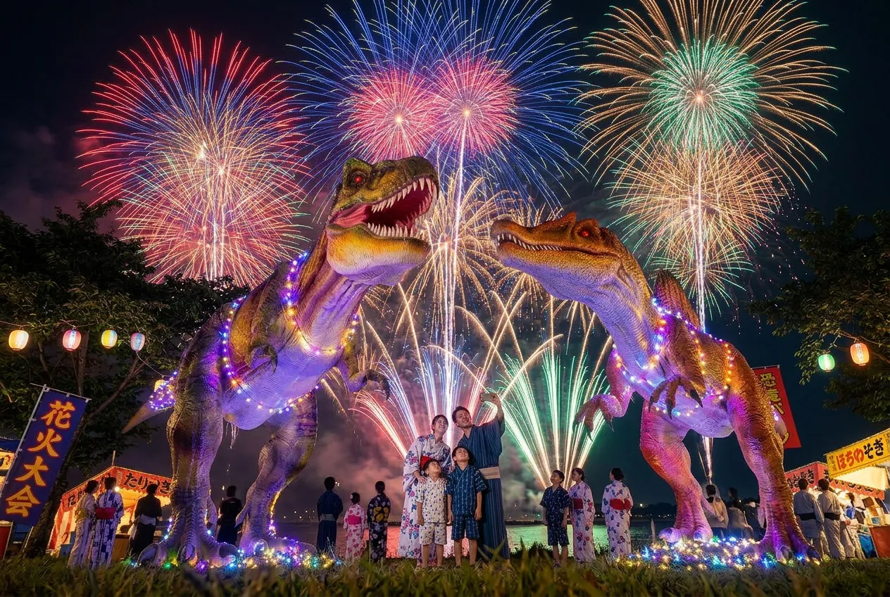 花火大会にて